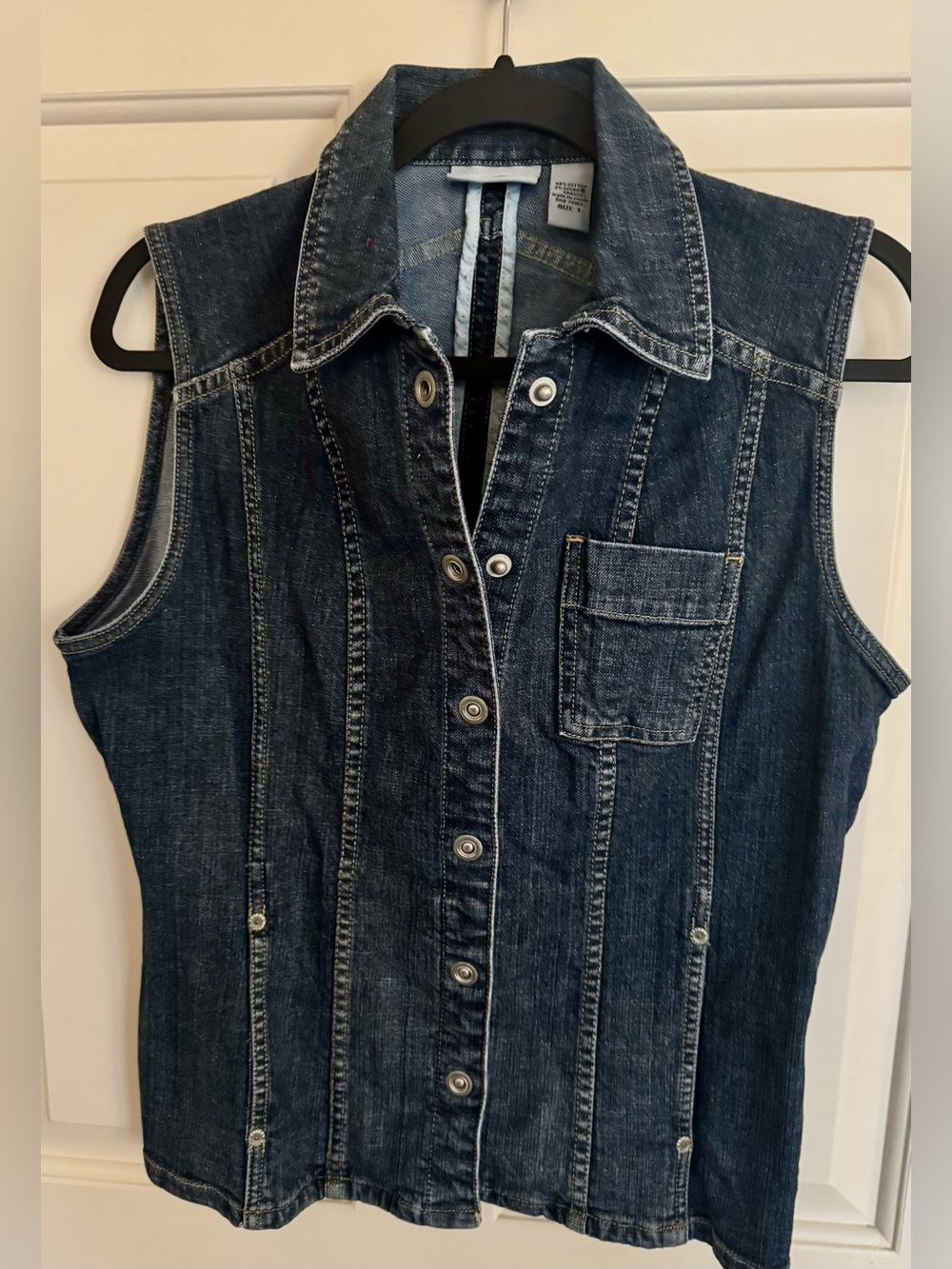 Chico’s Platinum Denim Vest Chico’s Size 1